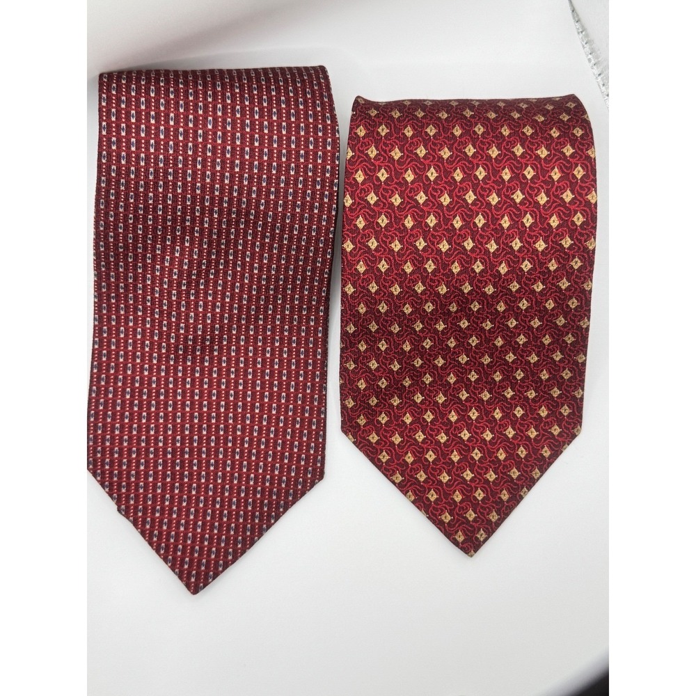 JOS.A.BANK Corporate‎ Collection Silk Necktie Mens Red Patterned 2-Piece